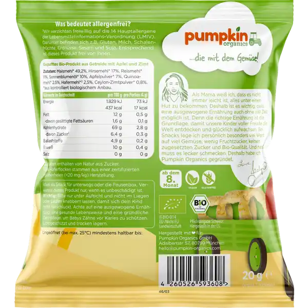 Bio Mehrkorn Ringe mit Apfel & Zimt