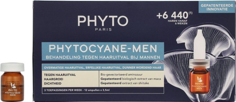 Phyto - Phytocyane - Haargroeibehandeling - 12x3.5 ml - Haarserum voor Mannen