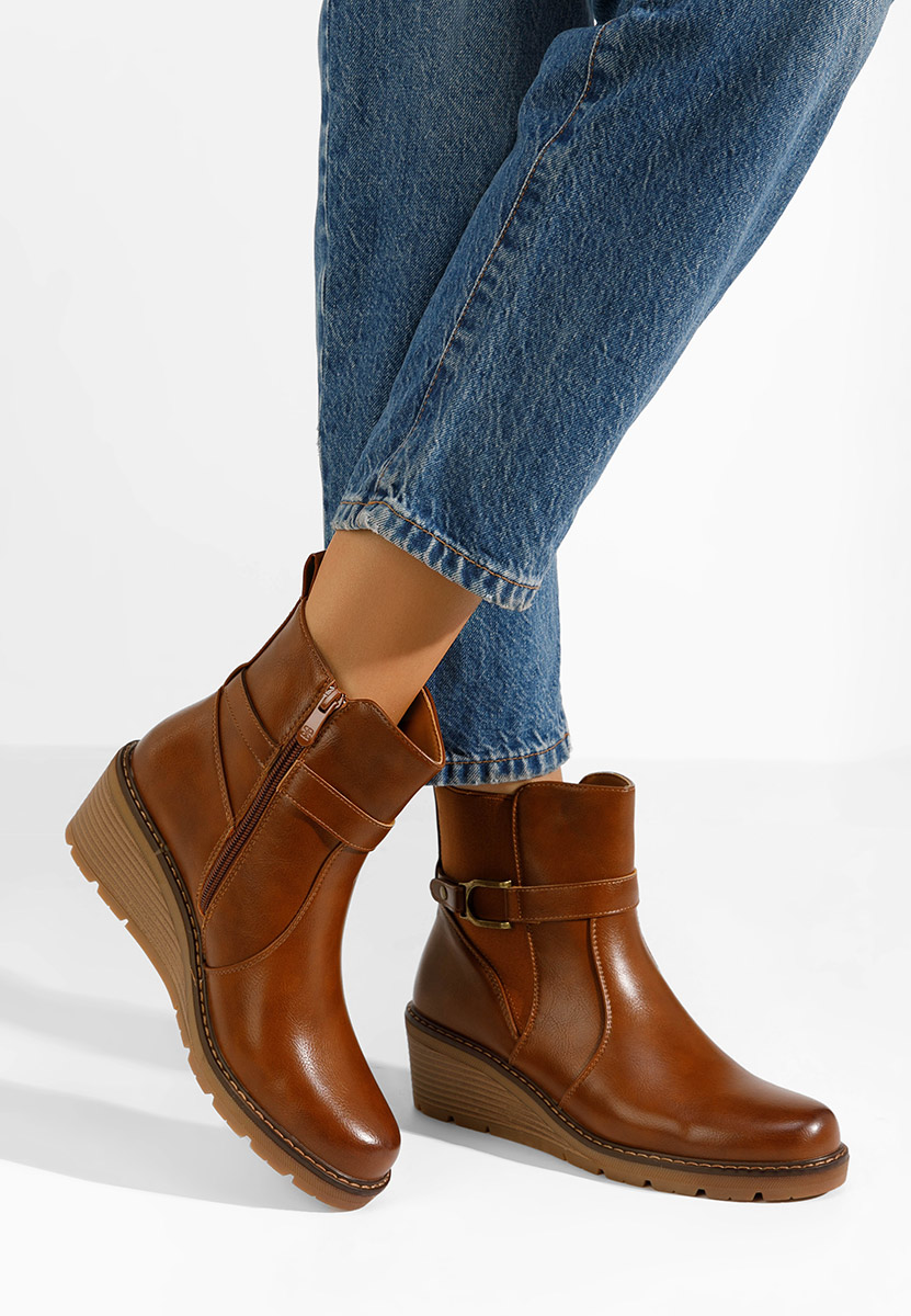 Bottines compensées chameau Adala