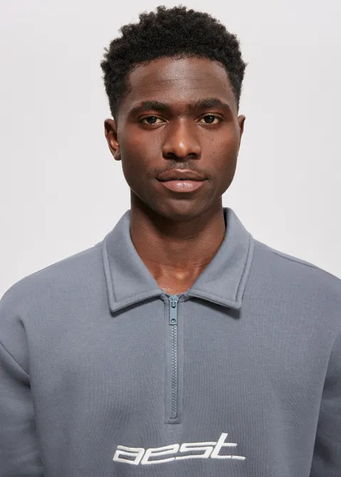 Sweater met half zip grijs (GRS.D)