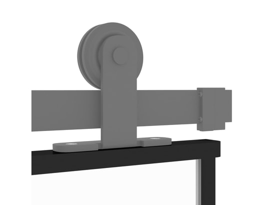 VIDAXL - Porte verre Porte coulissante noir 102,5x205 cm verre trempé aluminium