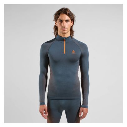 T-Shirt Technique Odlo 1/2 Zip Performance Warm Eco Bleu