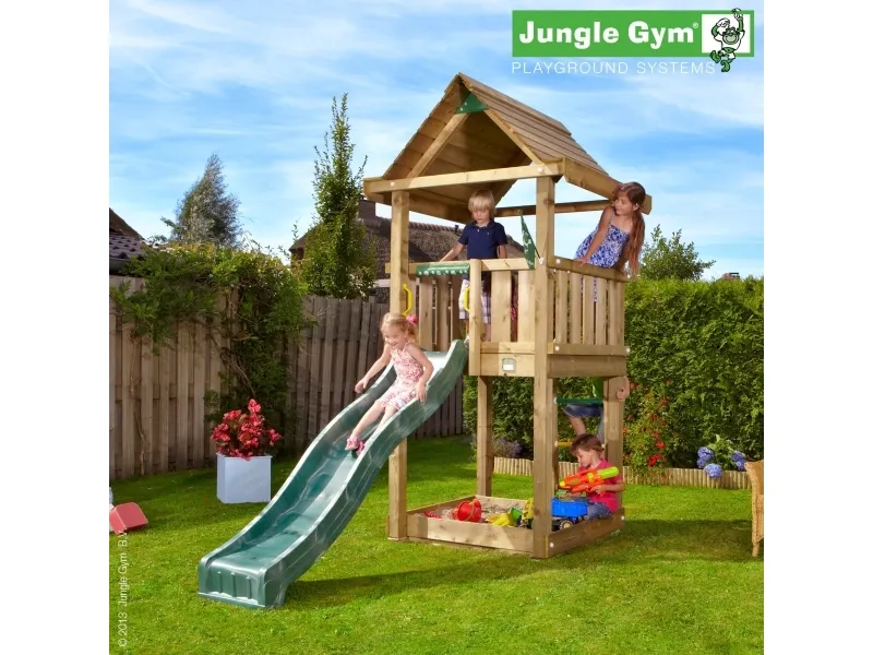 Jungle Gym House legetårn komplet inkl. rutschebane (804-312N)