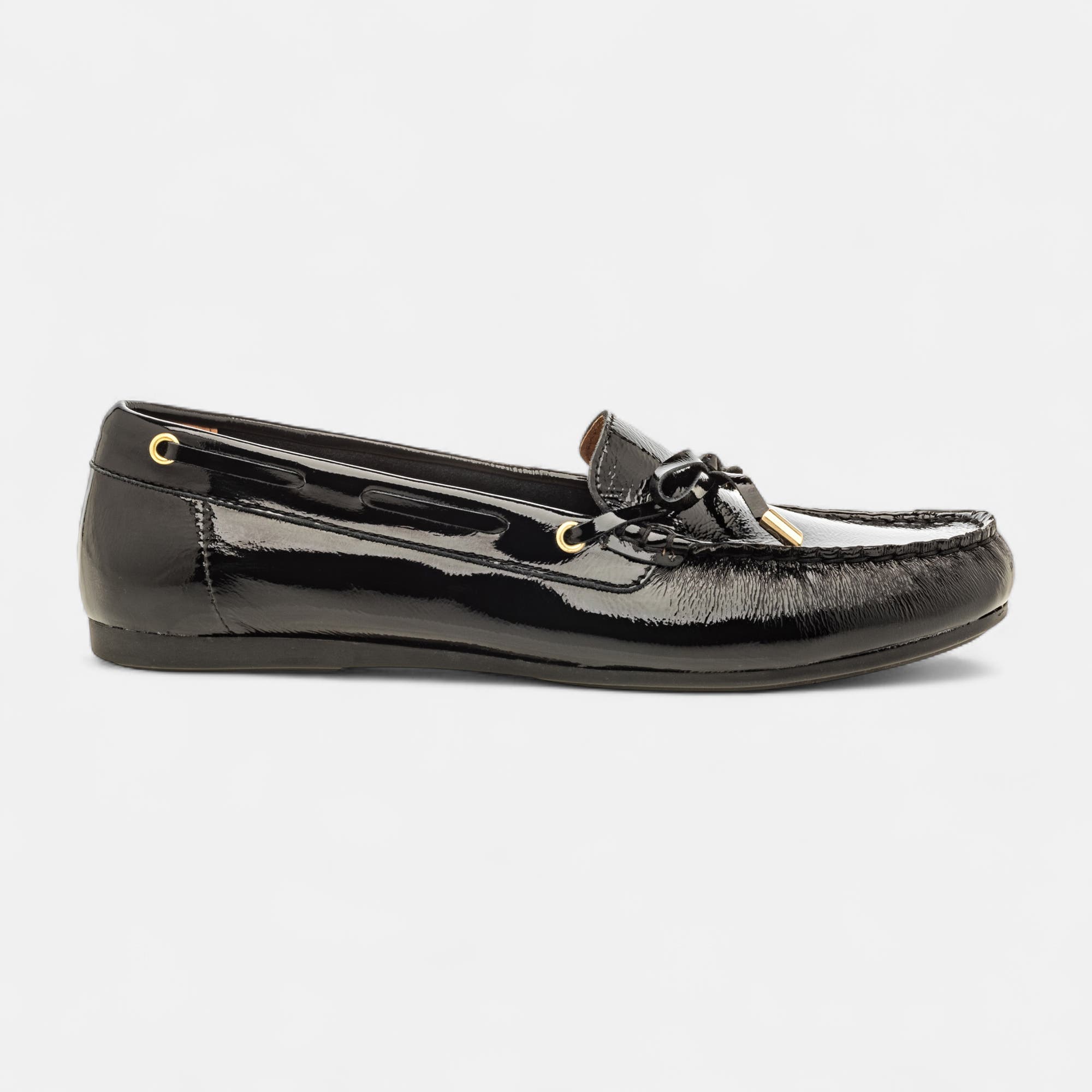 Mocassins Femme en cuir noir vernis