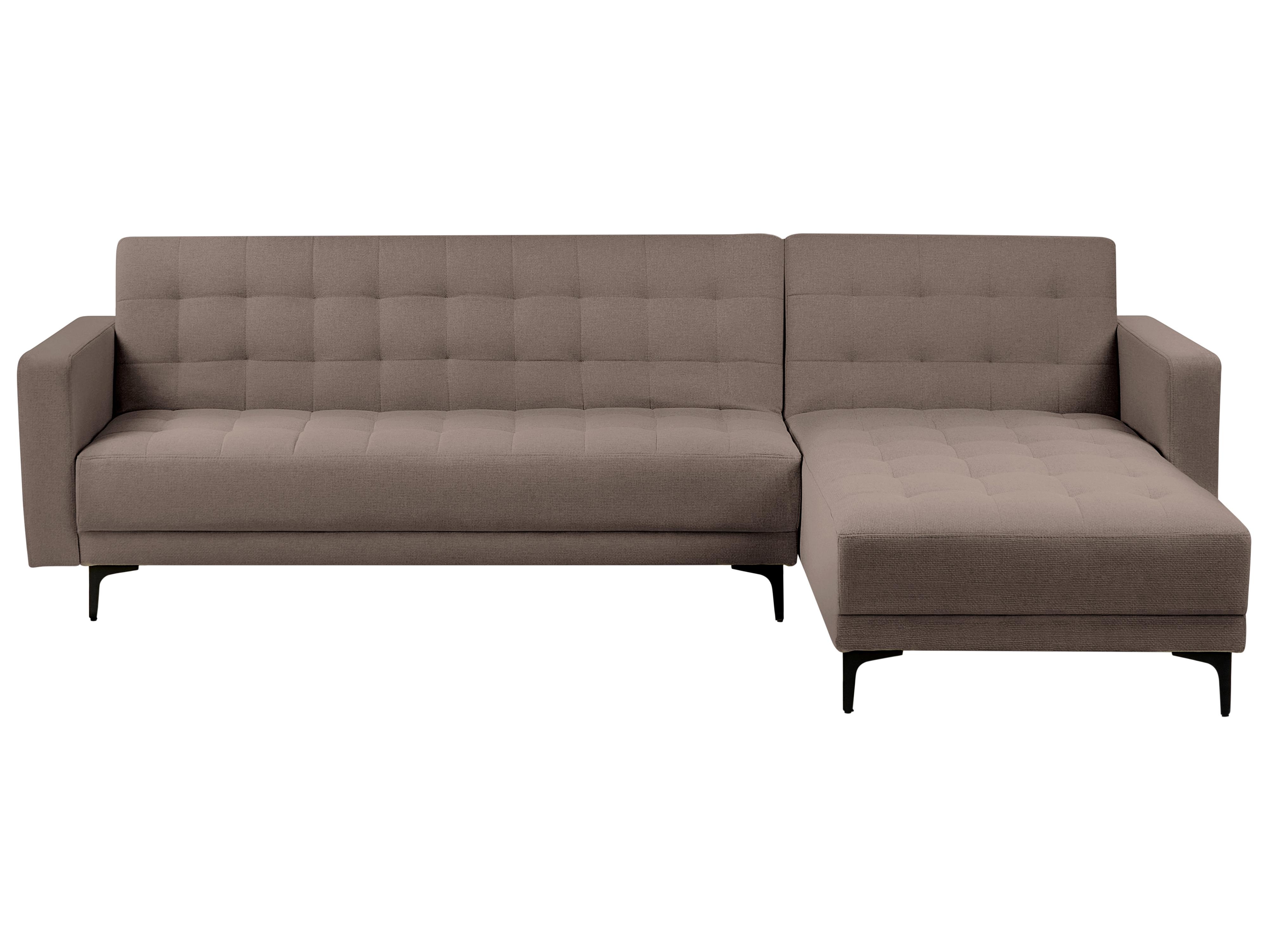 Modulaire hoekslaapbank 4-zits ABERDEEN Stof Taupe linkszijdig