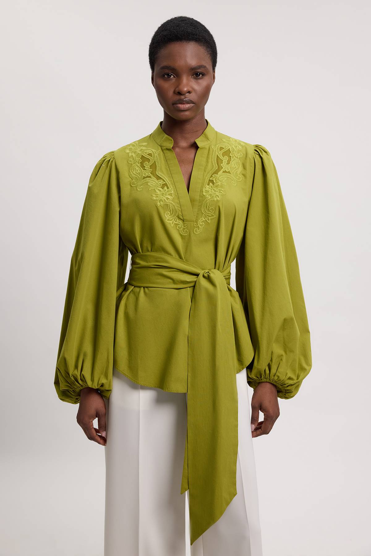 KarenMillen Chemisier En Popeline Avec Détail Brodé Et Ceinture