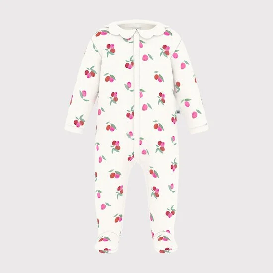 Pyjama bébé en coton avec col pétale fruits   de               Petit Bateau
