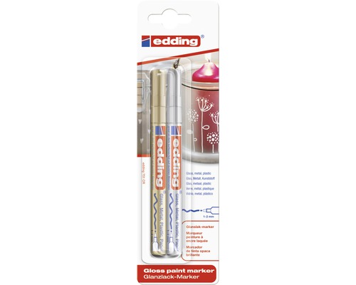 edding paintmarker paintpen 2-pack zilver en goud