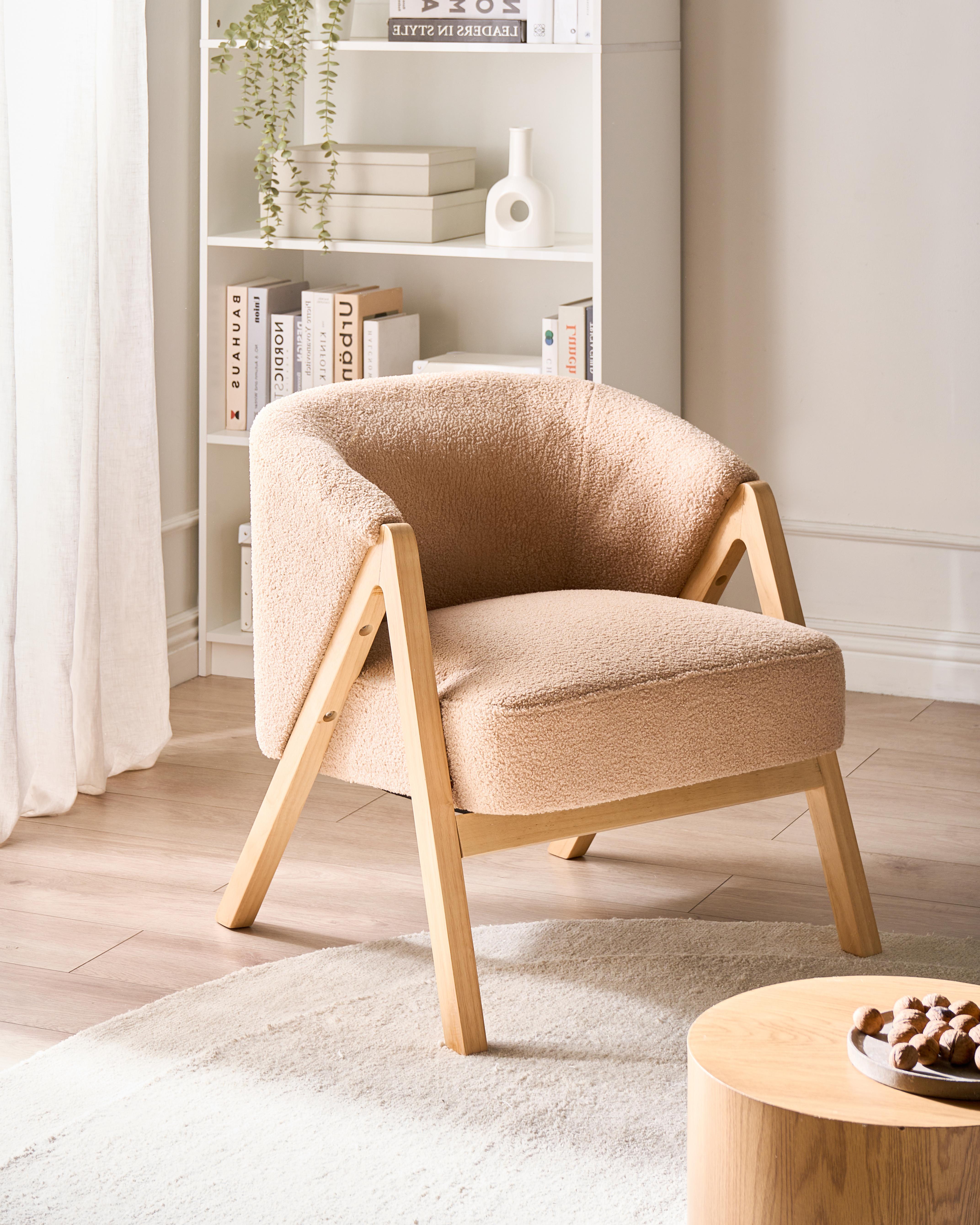 Fauteuil SKEI Bouclé Beige