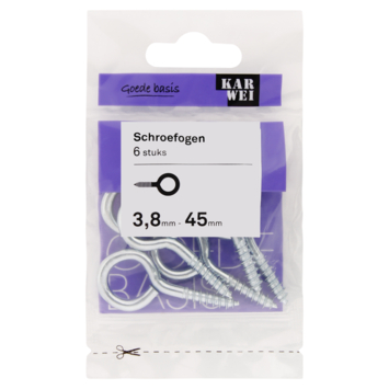 KARWEI Schroefogen verzinkt 3,8mm - 45mm 6st.