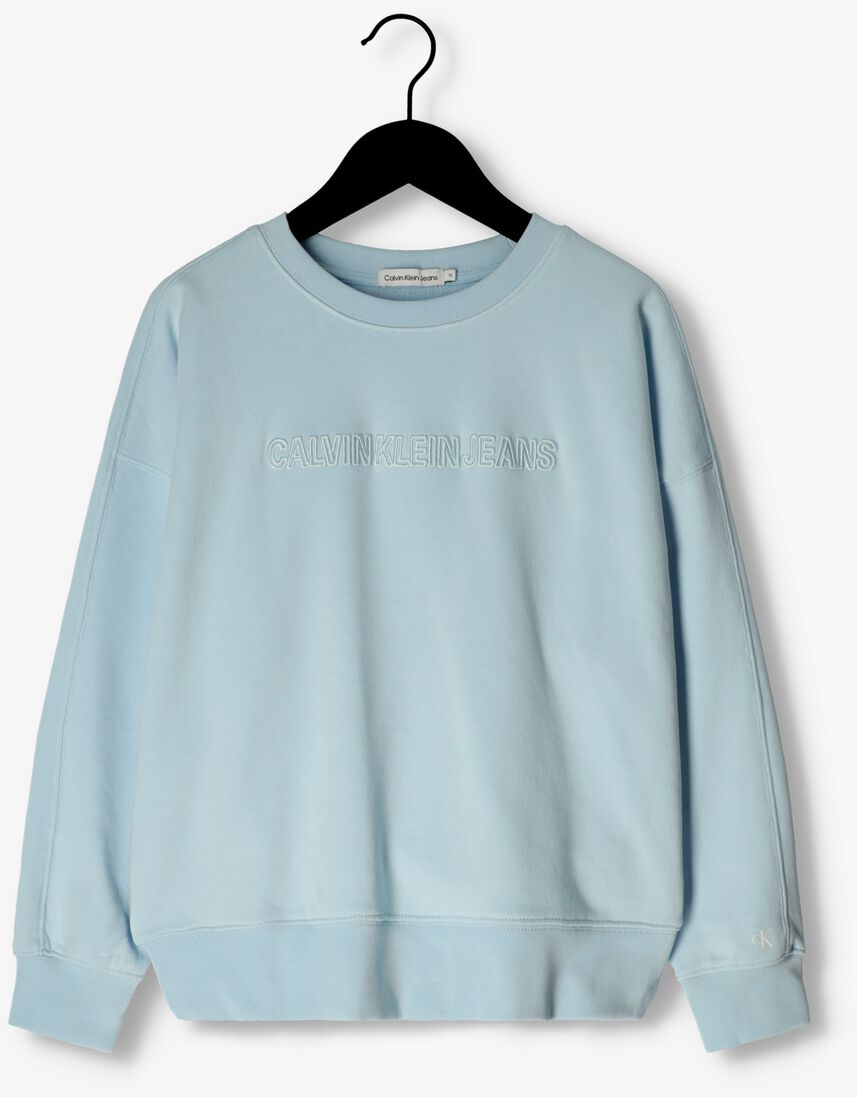 CALVIN KLEIN lichtblauwe calvin klein sweater ckj raised embro swearshirt
