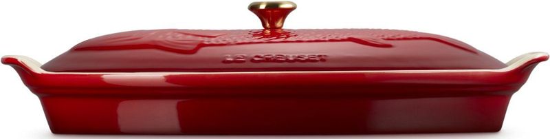 Le Creuset - Heritage - Ovenschaal 'Vis -' in Aardewerk Kersenrood - Ovaal - 34cm