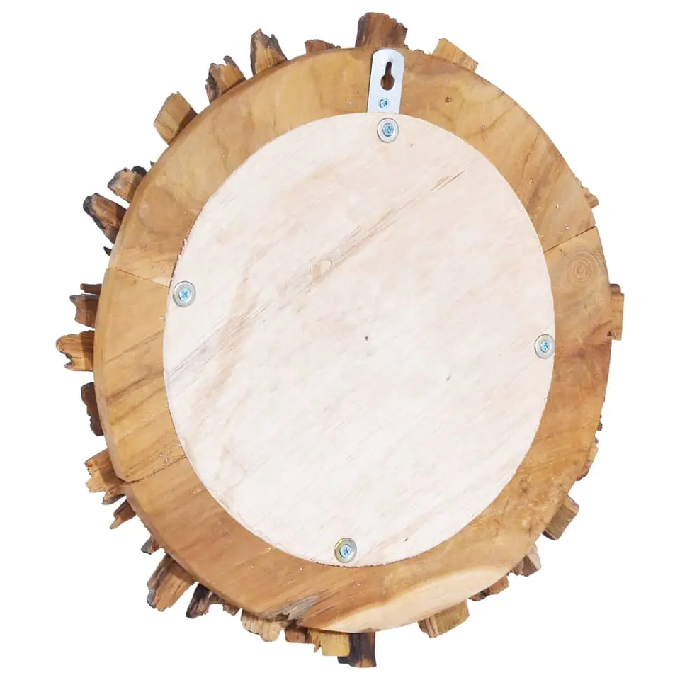 vidaXL - Spiegel - Bruin - Teakhout - Φ 60 cm