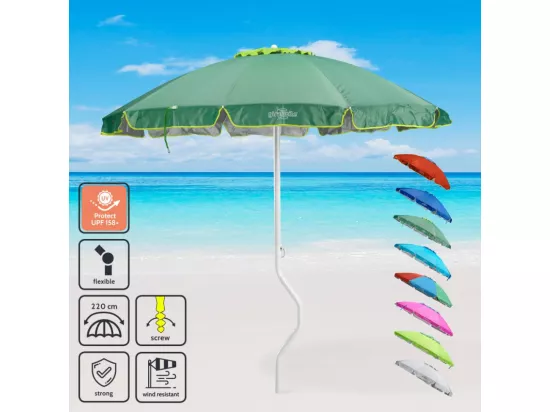 Parasol de plage léger visser protection UV 220 cm Solis