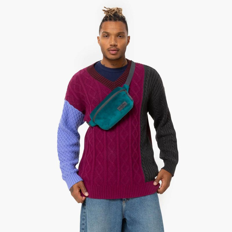 Sac banane Sommar 21 cm effet velours Velvet Peacock