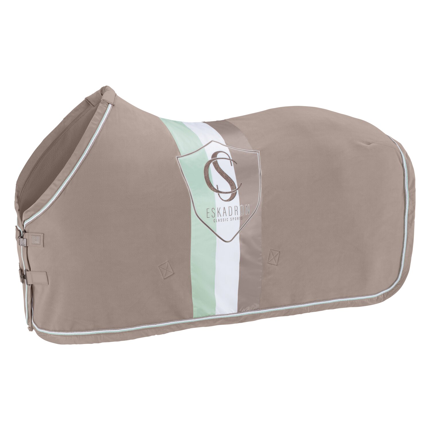 ESKADRON Classic Sports Abschwitzdecke Fleece Stripe Classic - velvet taupe