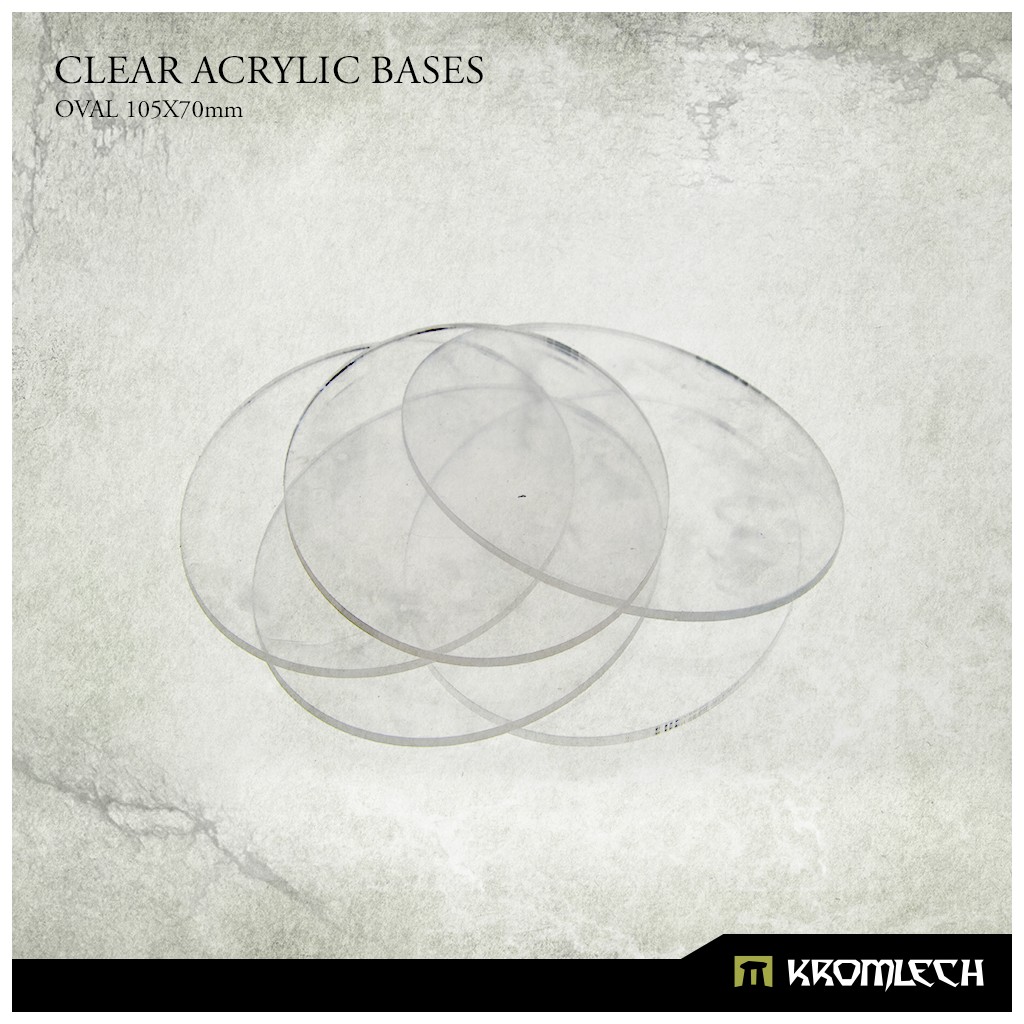 Clear Acrylic Bases: Oval 105x70mm (8)