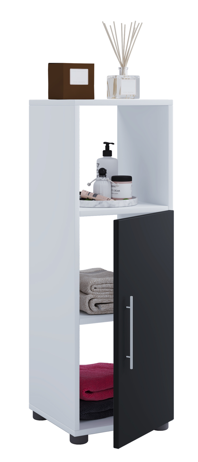 Midischrank FLANDU - schwarz-weiß - 31 cm