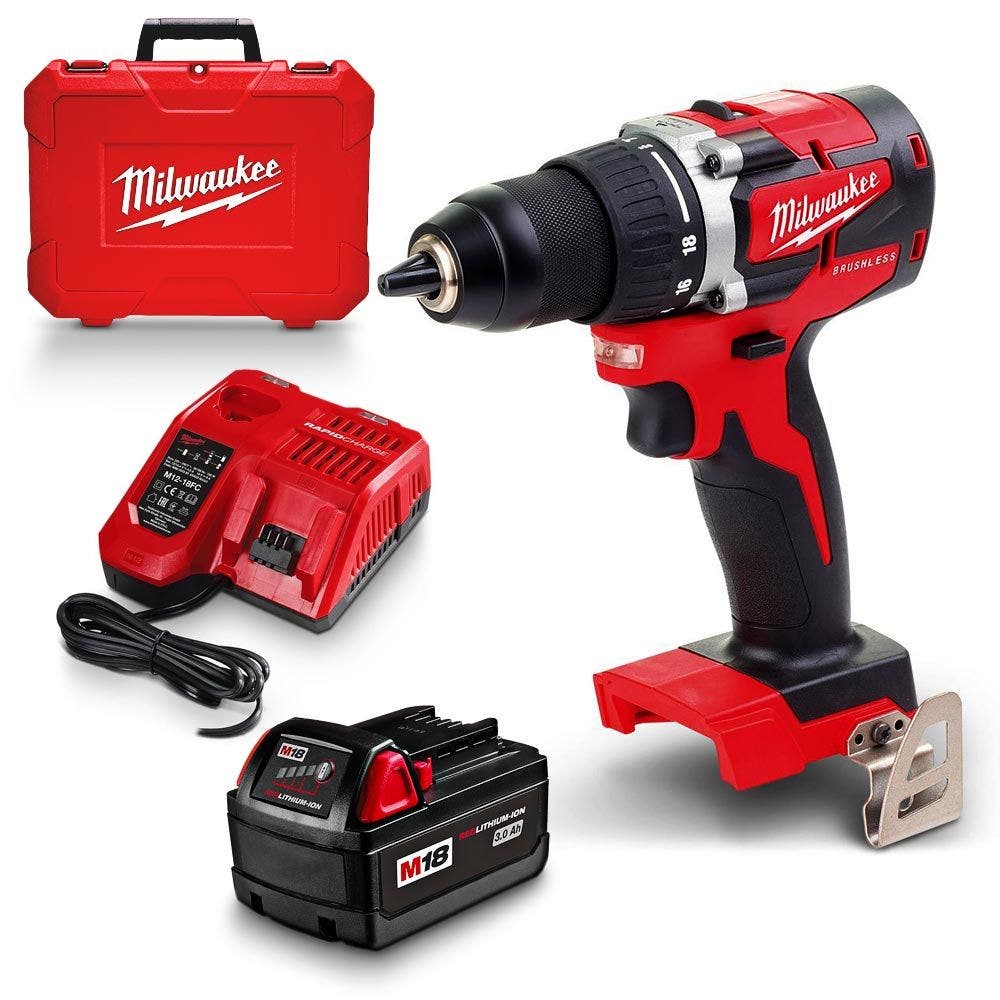 MILWAUKEE 18V Brushless 13mm Gen 3 Drill/Driver Kit M18CBLDD-302C