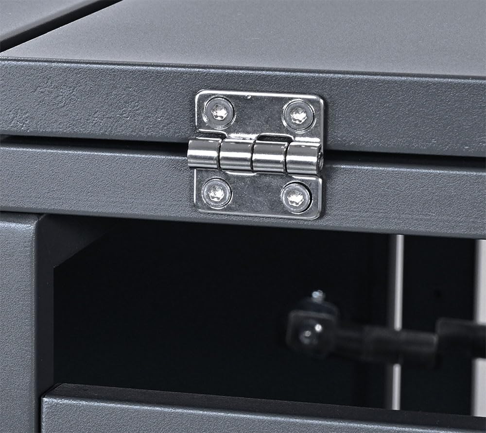 Westmann Tonus 3 | Mülltonnenbox 3er aus Metall | 3x240 L | verzinkt & pulverbeschichtet | mit Gasdruckfedern & Magnetverschluss | Anthrazit