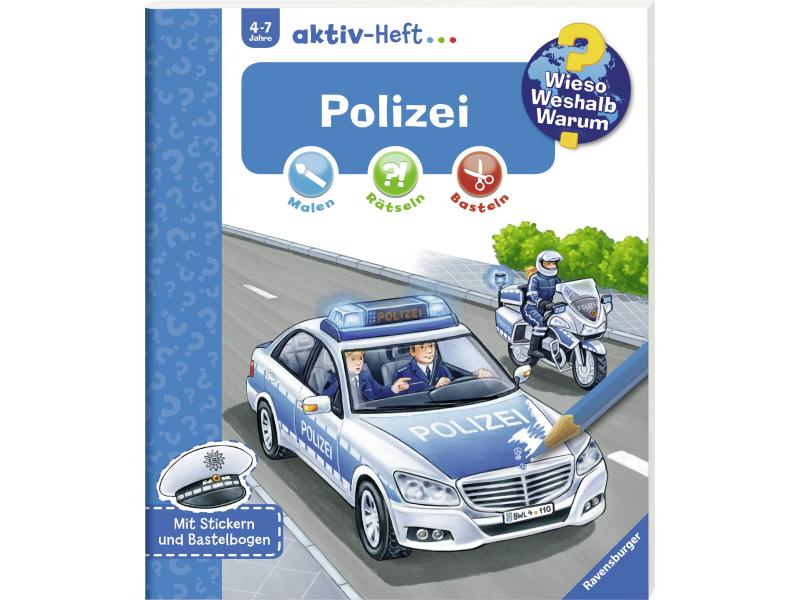 Ravensburger Kinder-Sachbuch WWW Aktiv-Heft Polizei Welche Fahrzeuge gibt es bei der Polizei?