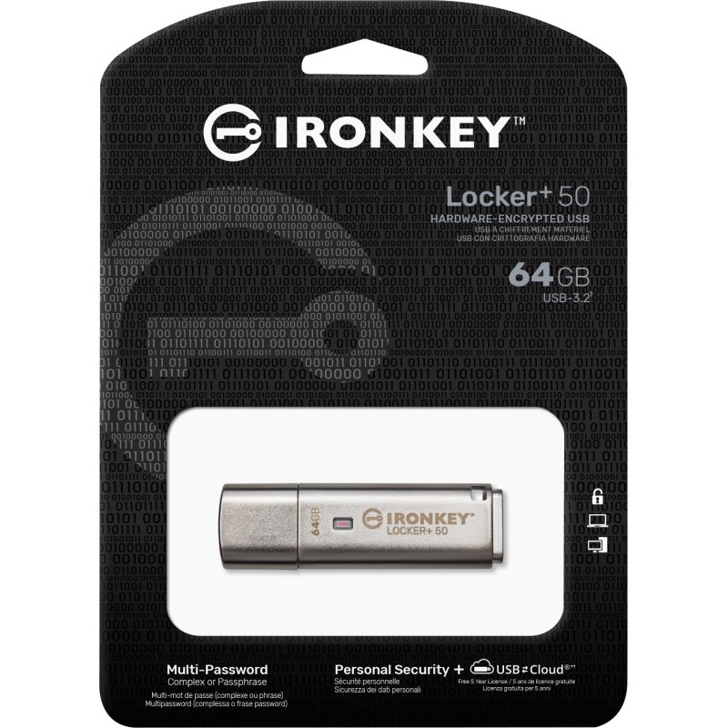 Kingston Technology IronKey 64 Go IKLP50 AES USB, w/256bit Encryption