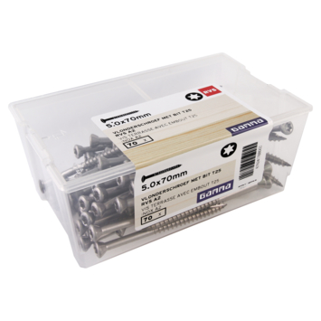 GAMMA vlonderschroef RVS 5.0x70 mm 70 stuks