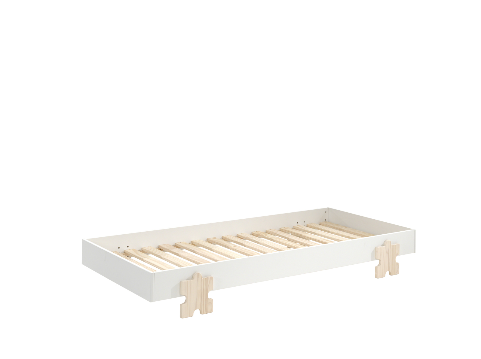 Einzelbett MODULO -weiß - stapelbar - Puzzle - 90x200 cm