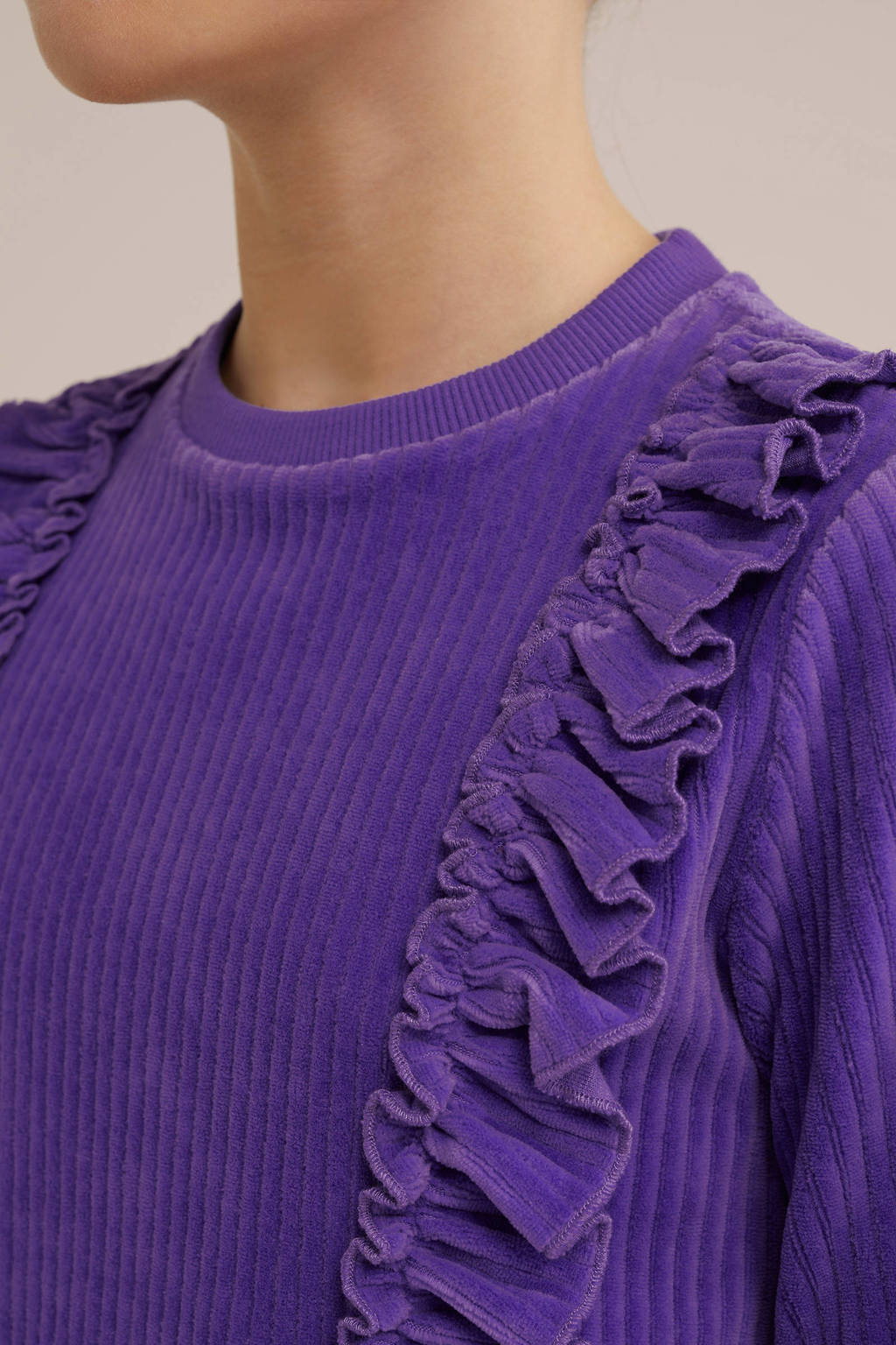 WE Fashion corduroy sweater paars