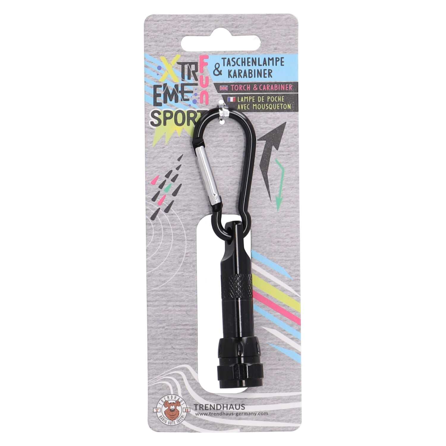 Karabiner mit Taschenlampe Xtreme, in vers. Farben