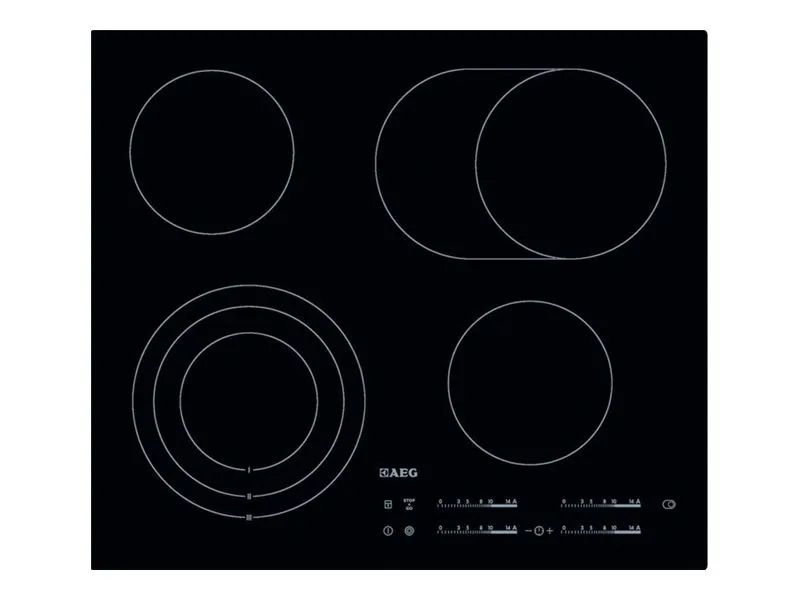 AEG HK654070IB - Keramisk kogeplade - 4 plader - Niche - bredde: 56 cm - dybde: 49 cm - rammeløs - sort