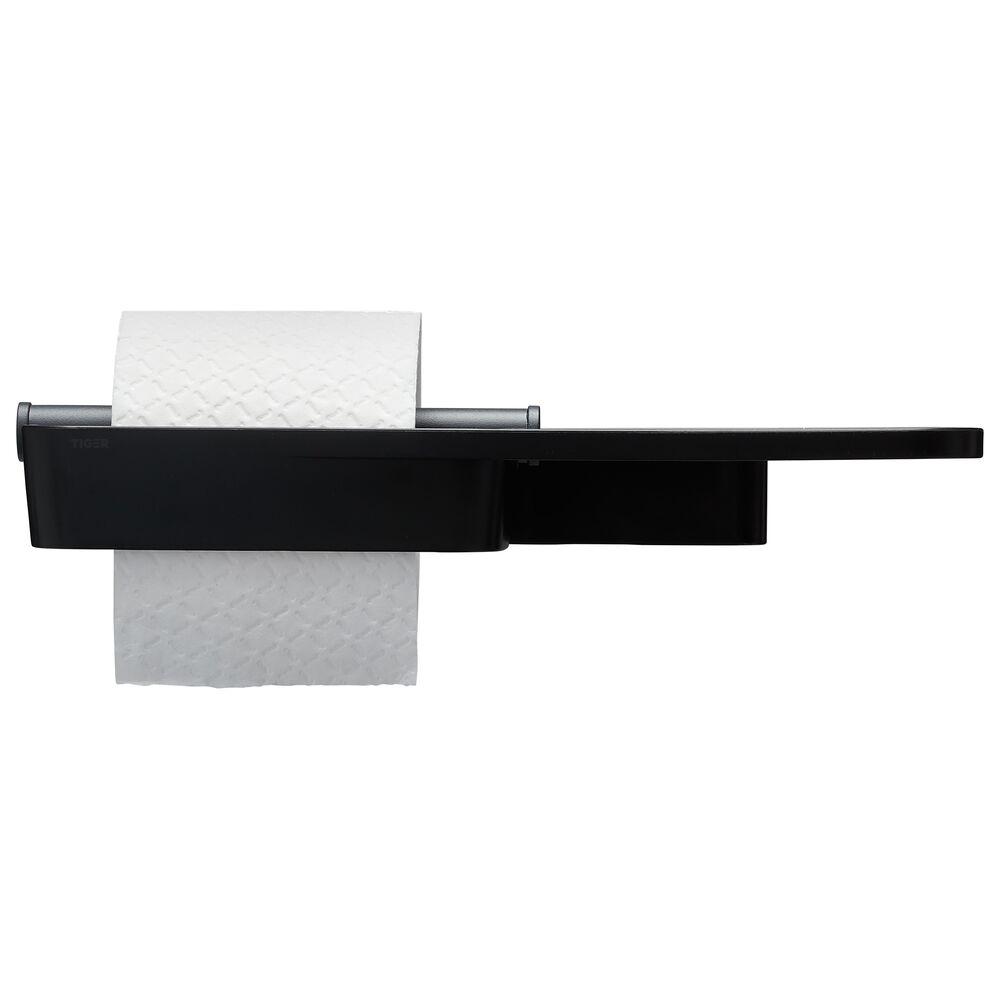 Tiger Tess toiletrolhouder met planchet zwart/antraciet