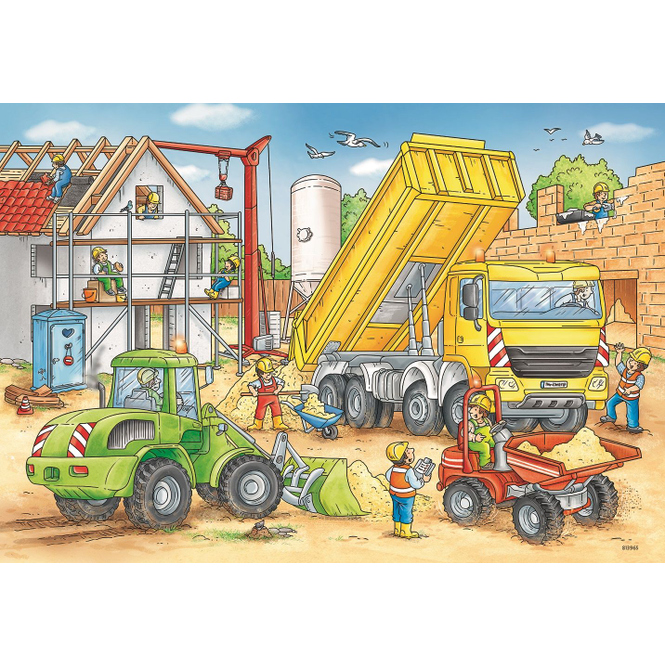 Puzzle-Box - Viel zu tun auf der Baustelle - 2x 24 Teile