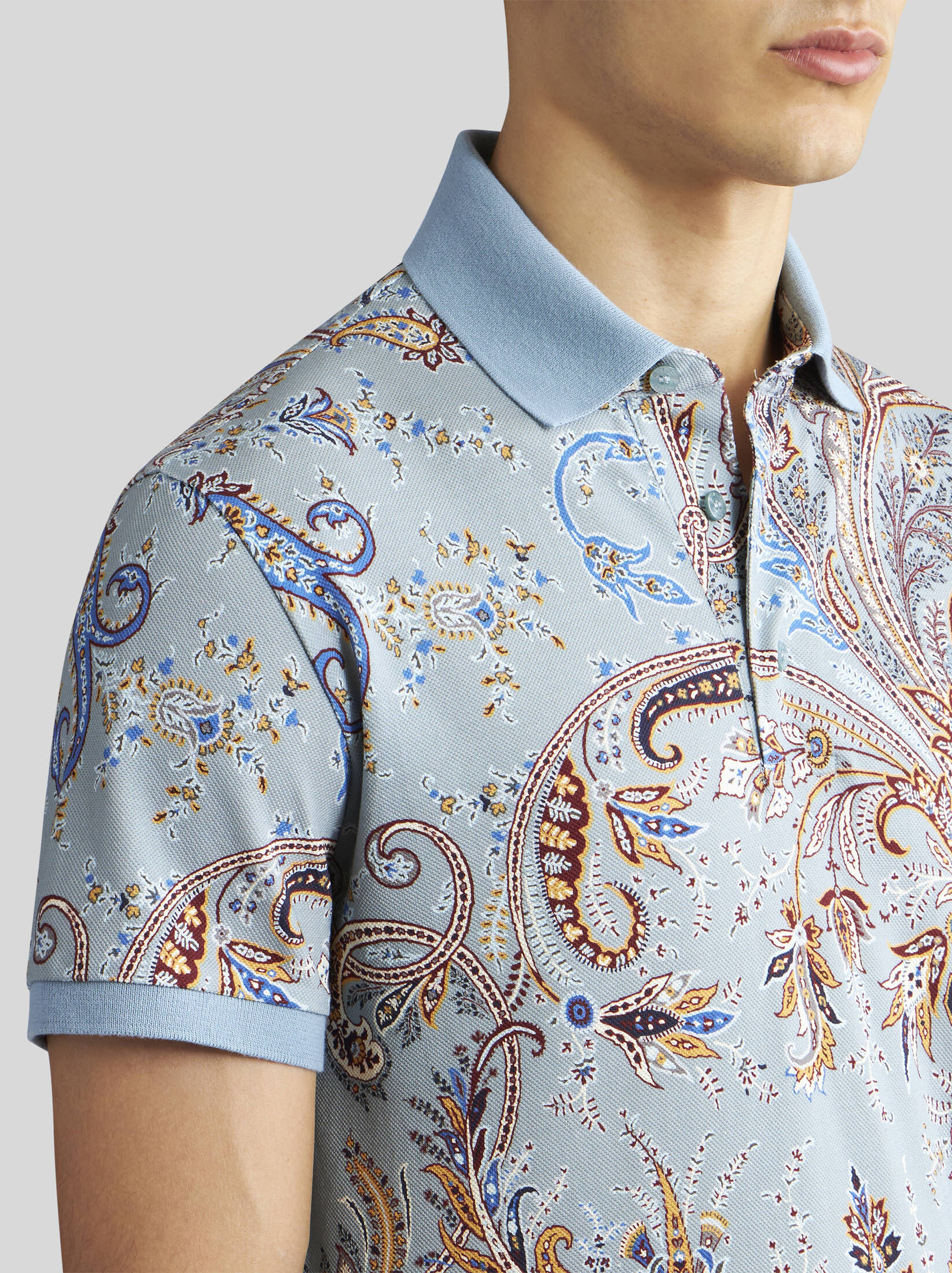 Etro| Herren Poloshirt mit Paisleymuster Regular Fit