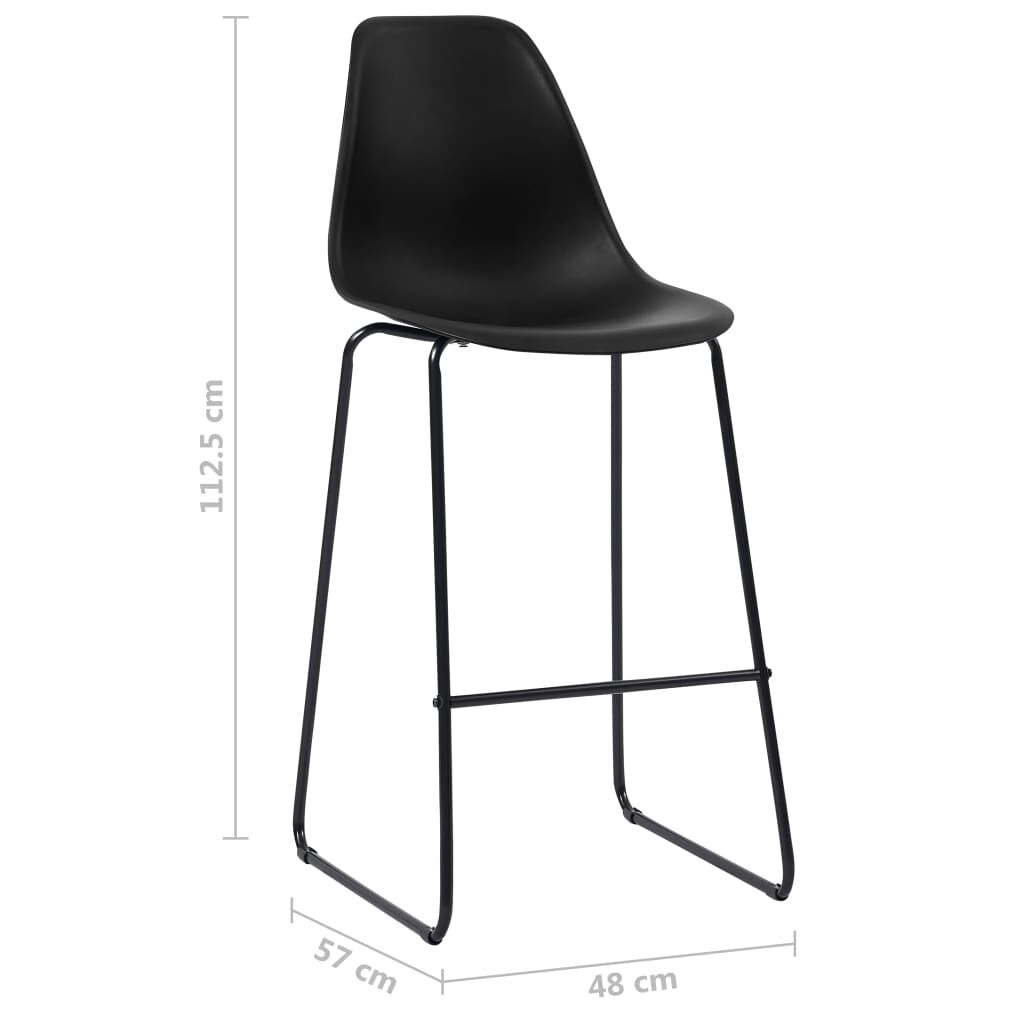 vidaXL 3-delige barset kunststof zwart