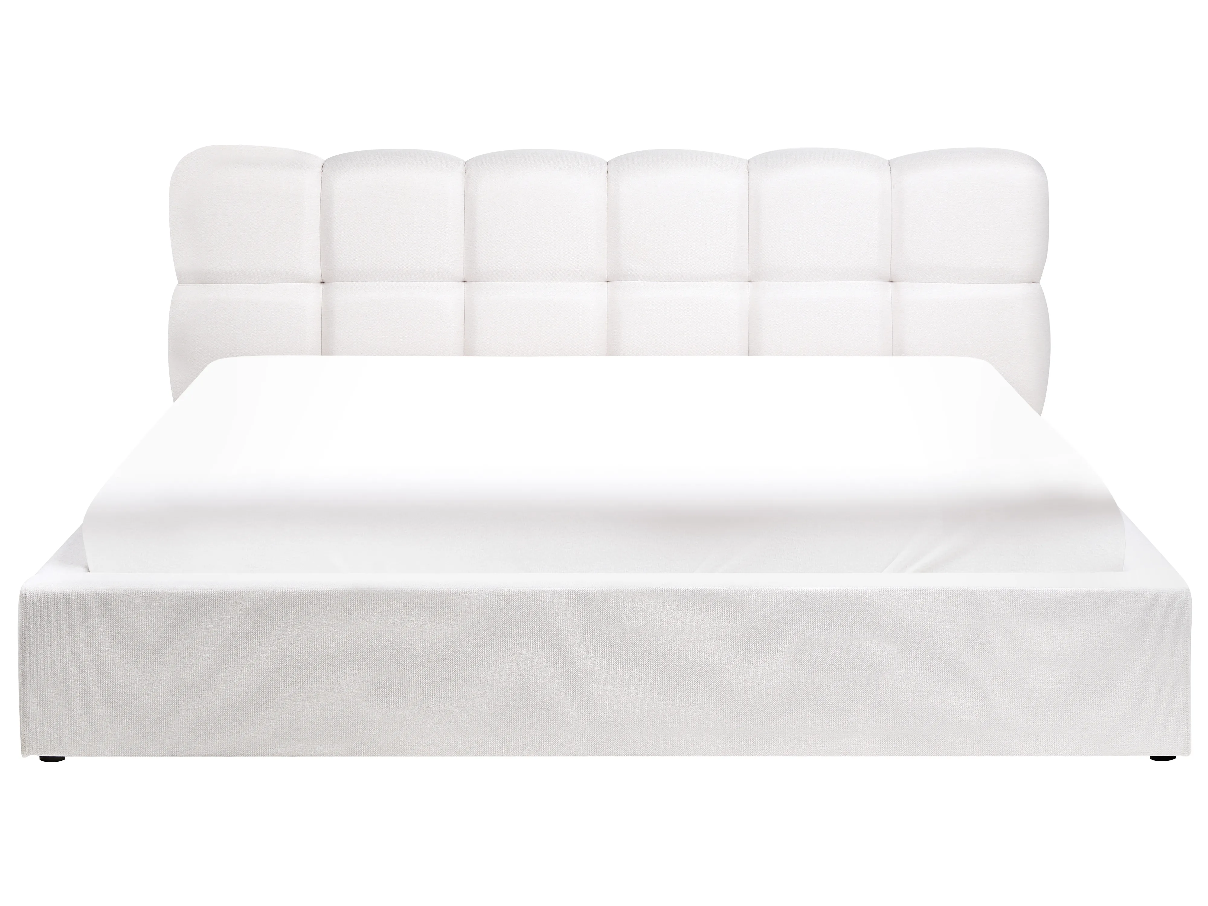 Bed met opbergruimte Stof BASTON 180 x 200 cm Gebroken wit