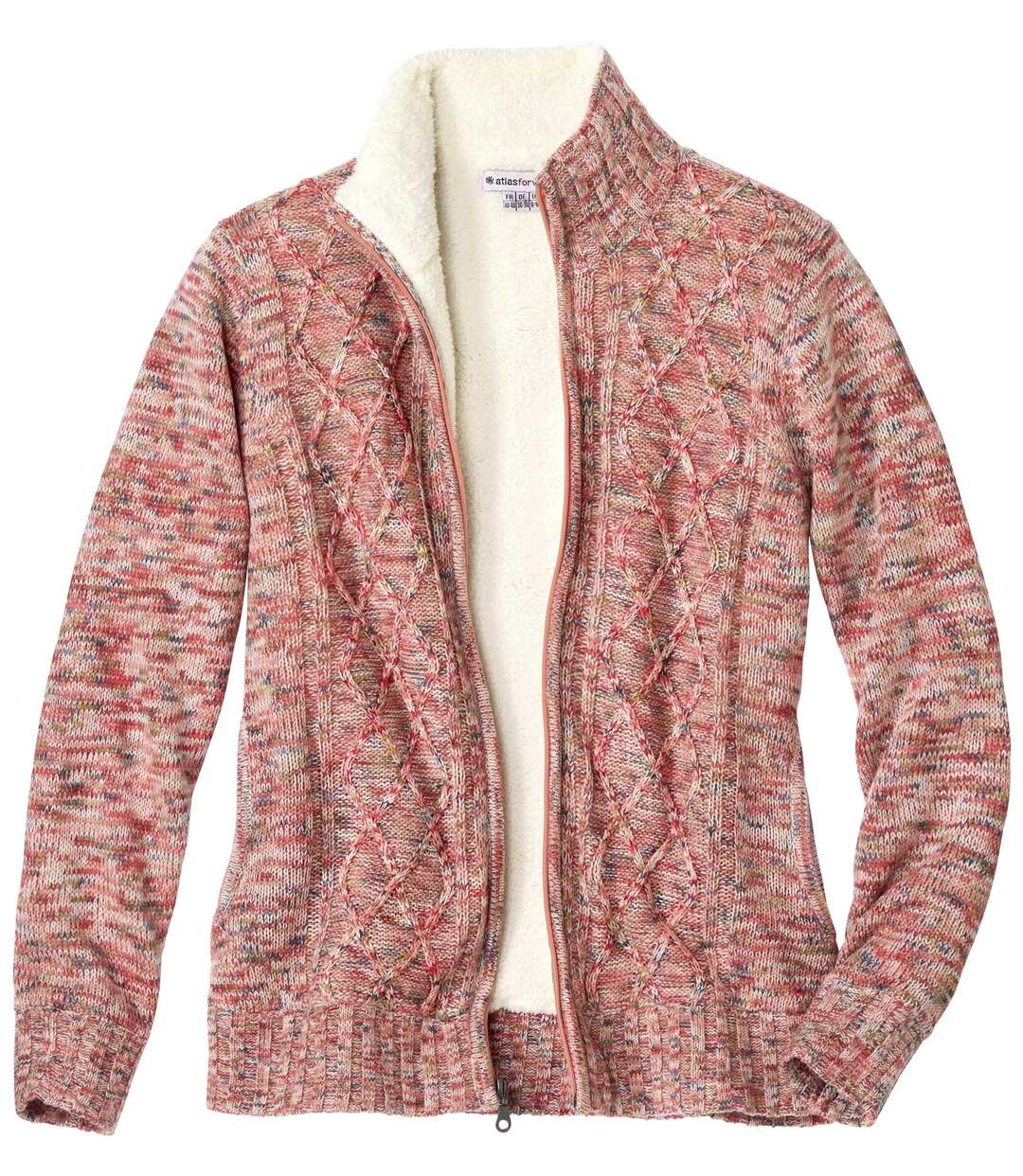 Blouson Tricot Mouliné Doublé Coral