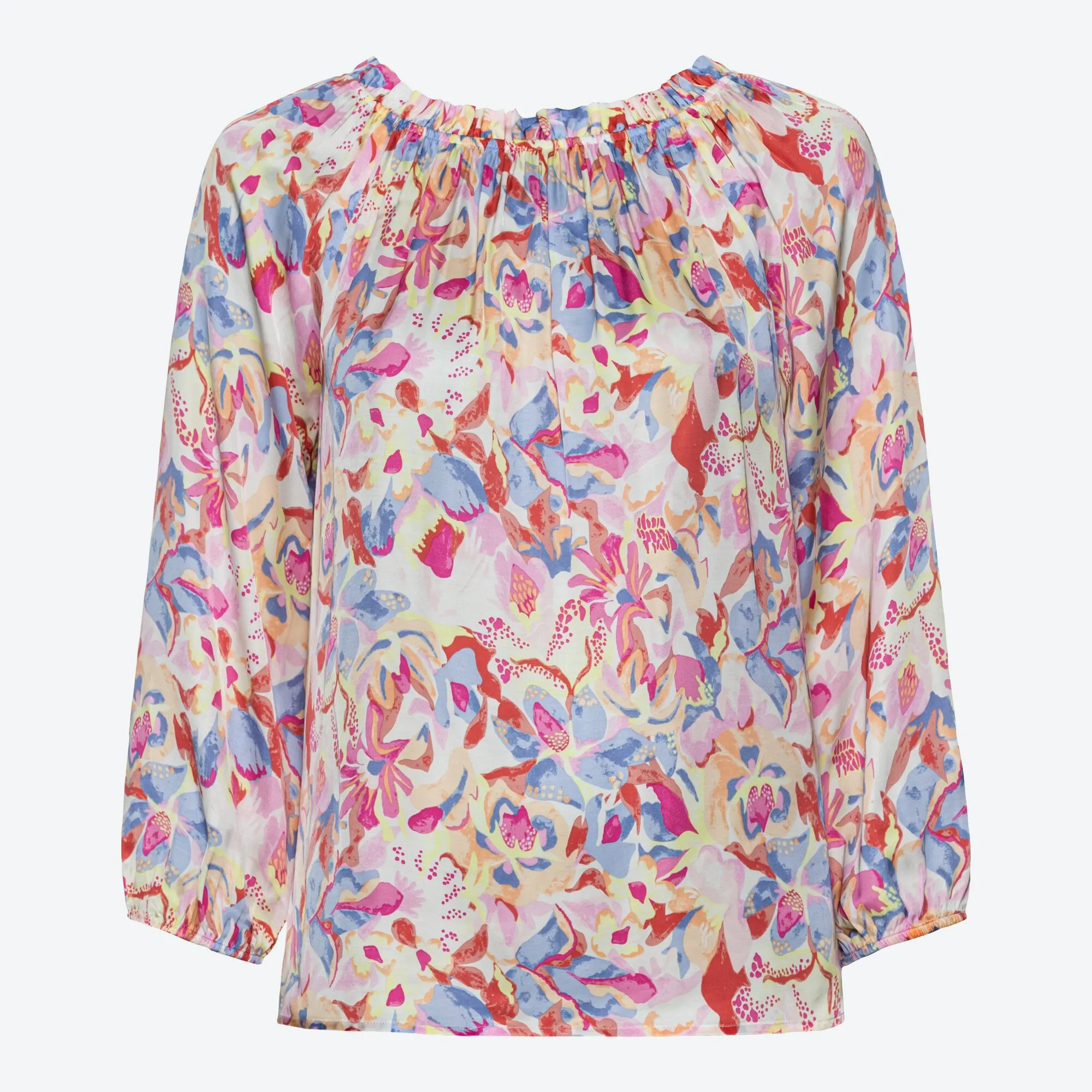 Damen-Bluse mit elastischem Ausschnitt