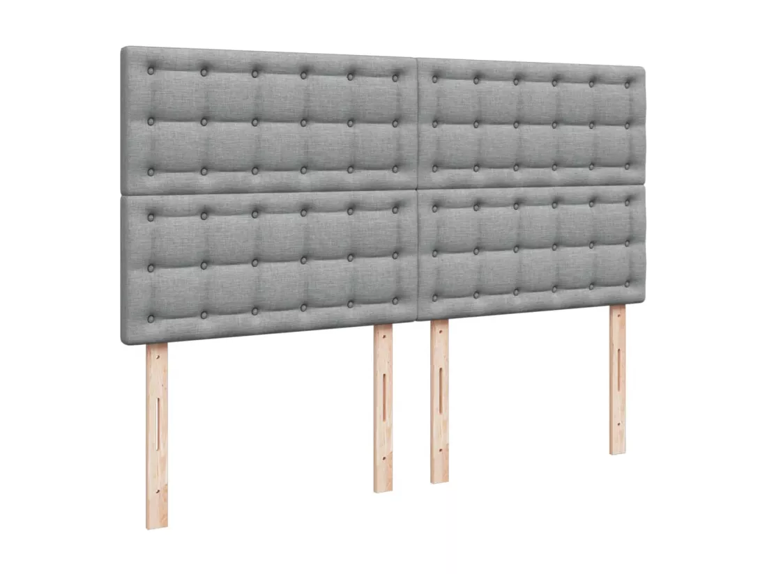 Sommier à lattes de lit avec matelas Gris clair 180x200cm Tissu