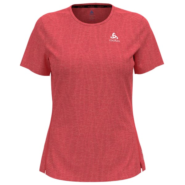 T-shirt running ODLO MC ZEROWEIGHT ENGINEERED CHILL-TEC S/S CREW NECK W AMERICAN BEAUTY MELANGE