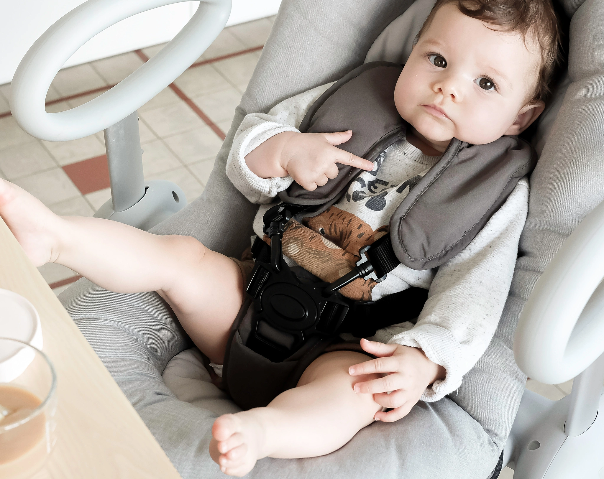 Babywippe UP&DOWN III in heather grey