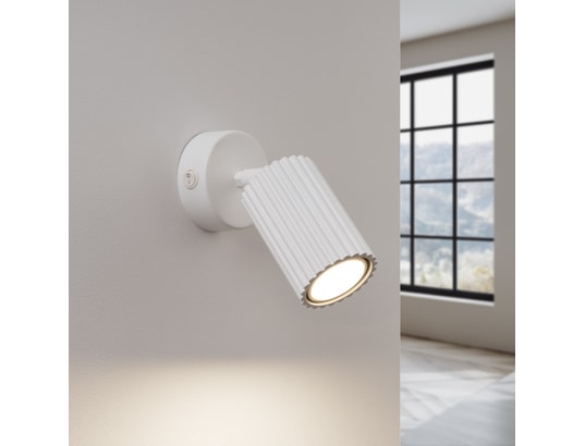 SOLLUX LIGHTING - Applique karbon blanc avec interrupteur