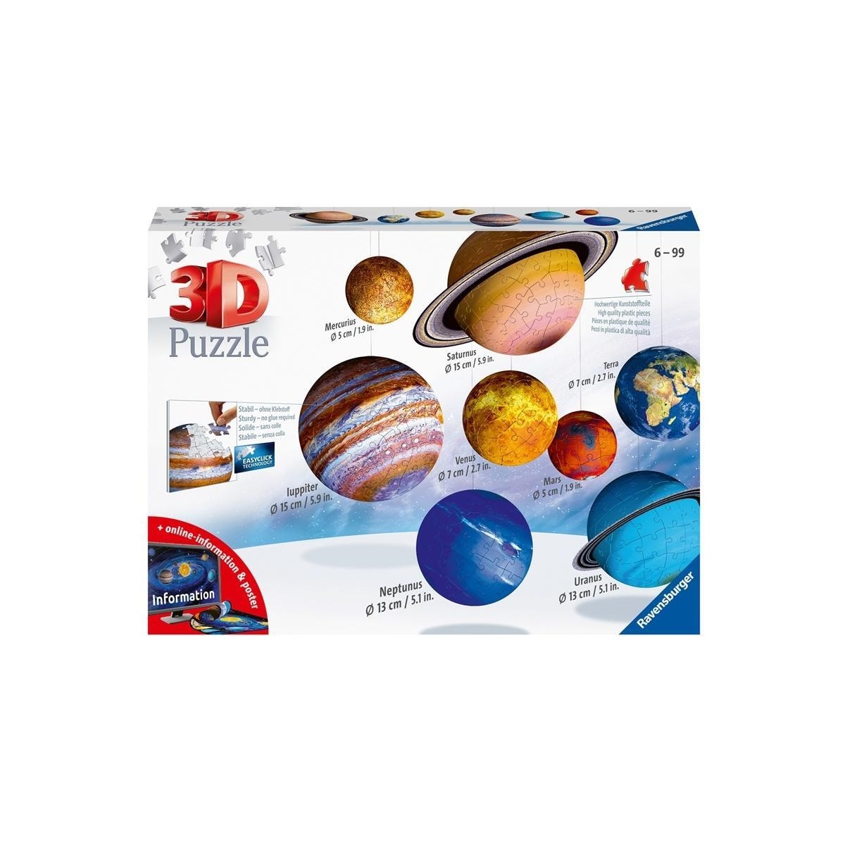 Ravensburger 3D Puzzle Solar System 27/54/7
