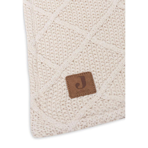 Couverture berceau fleece Check knit - Oatmeal - JOLLEIN