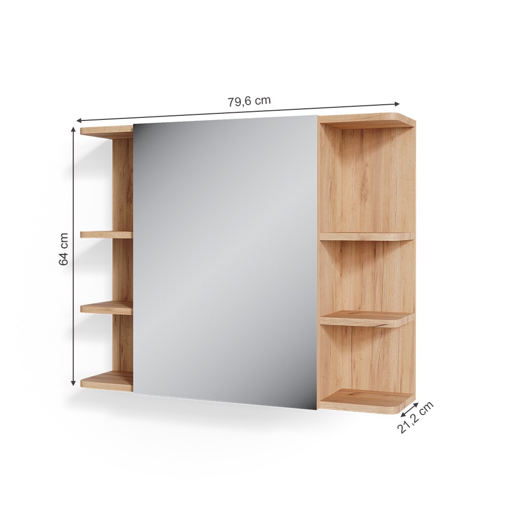 Vicco Spiegelschrank Badspiegel Wandspiegel Fynn Eiche Grün Spiegel Badmöbel