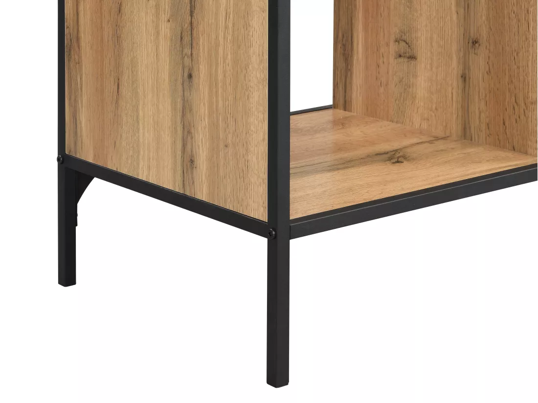 Etagère avec 9 niches en MDF et acier - Naturel et Noir - LEMAVIA