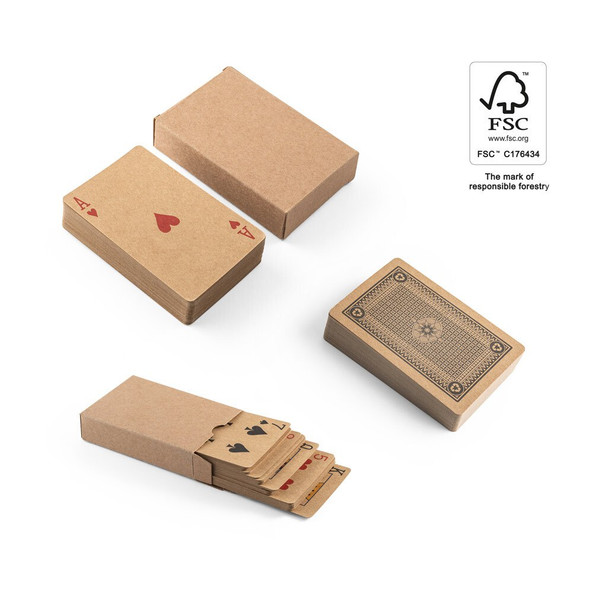 hi!dea 98149 - Jeu de 54 cartes classiques en papier kraft, fabriquée à partir de matériaux certifiés FSC™ et d'autres matériaux contrôlés