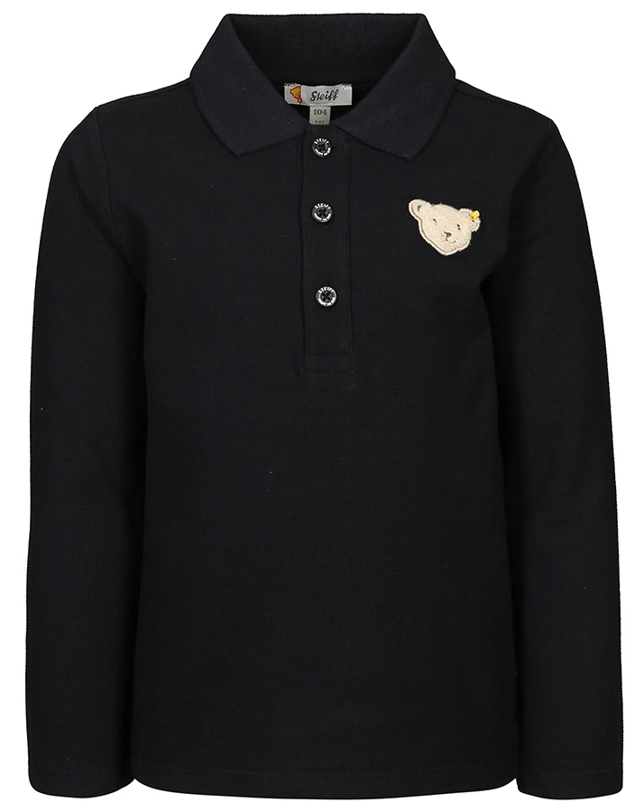 Langarm-Poloshirt BASIC in navy