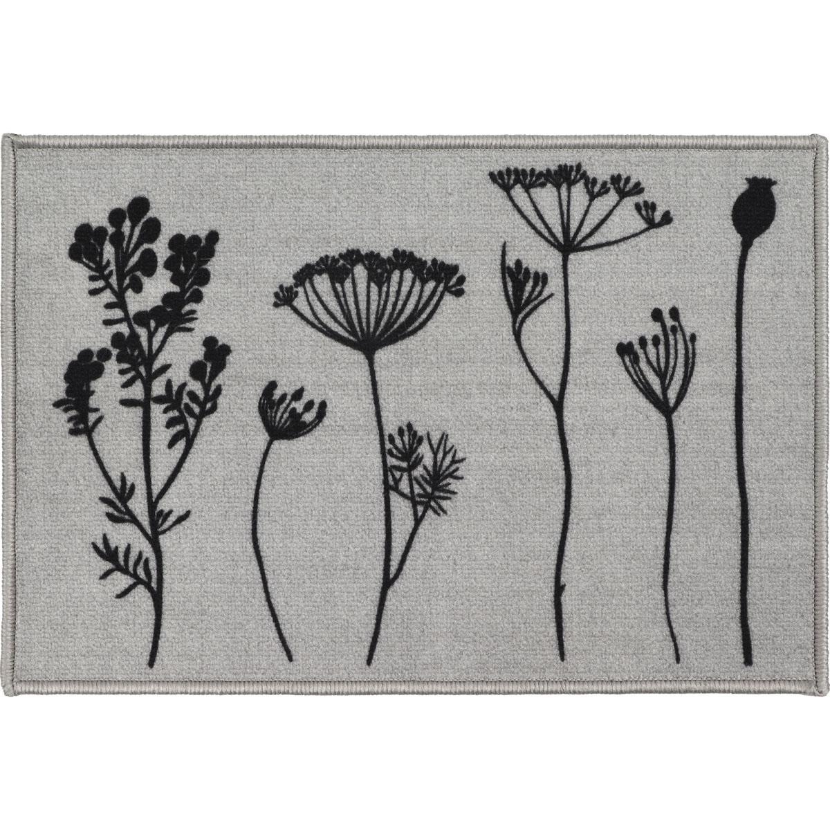 TAPIS IMPRIME 40X60CM POLYAMIDE HERBIER GRIS