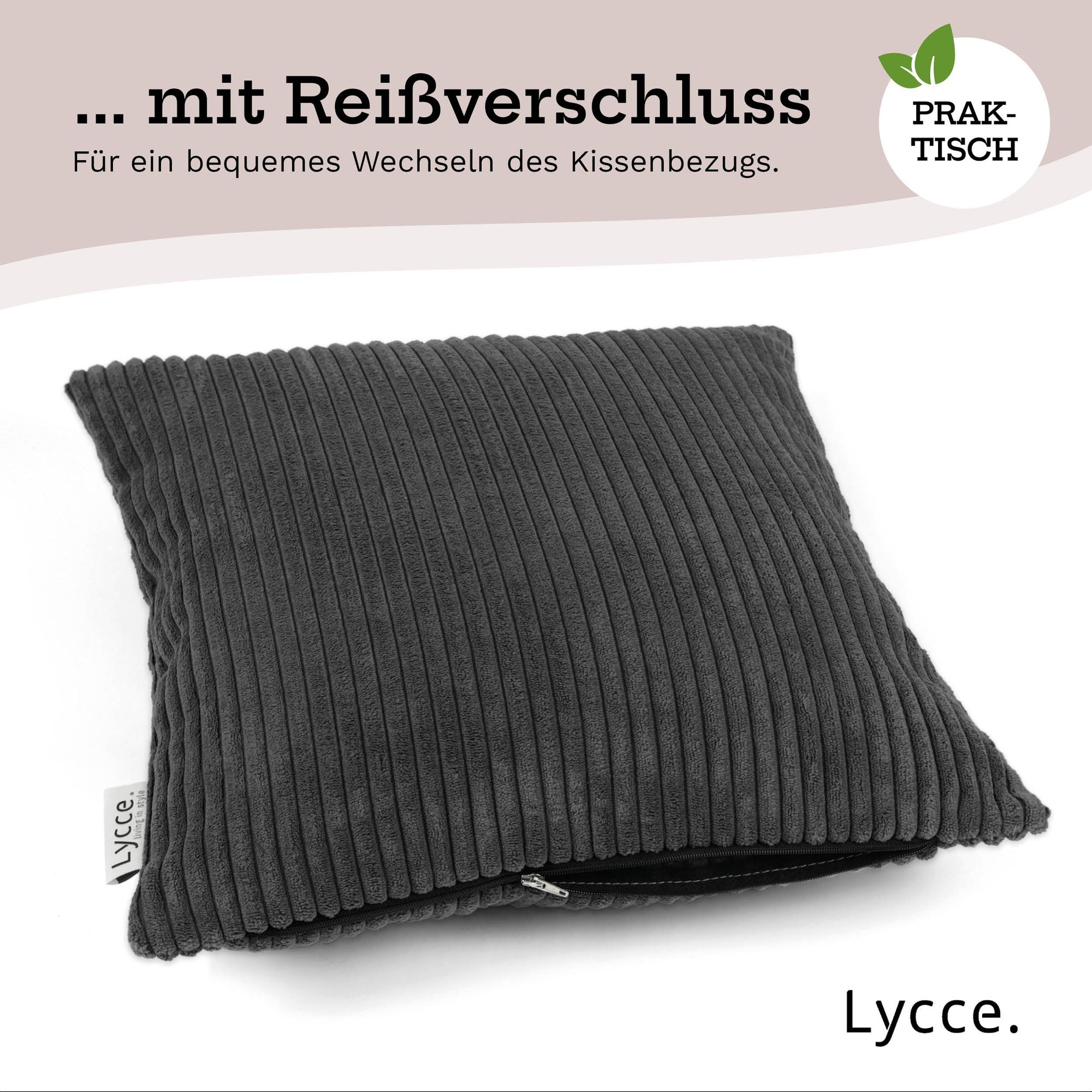 Lycce Kissenbezug aus trendigem Cordstoff (50 x 50 cm)